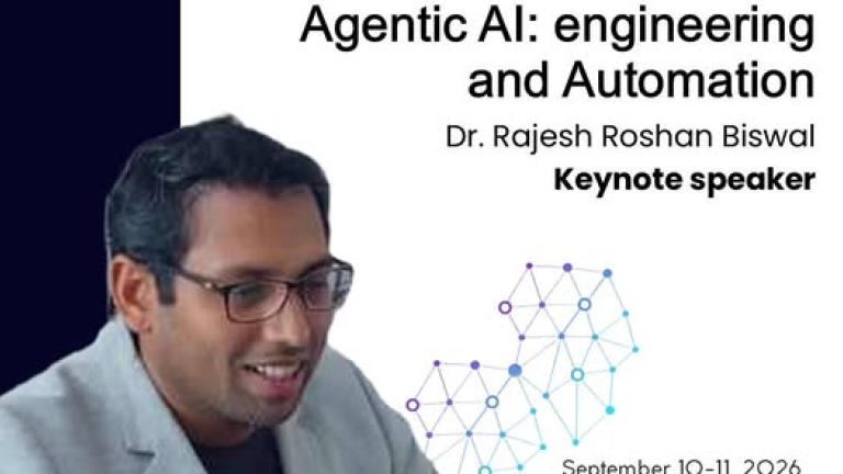 Dr. Rajesh Roshan Biswal, keynote speaker at SMaDE 2026, will present "Agentic AI: Engineering and Automation" on September 10-11, 2026.